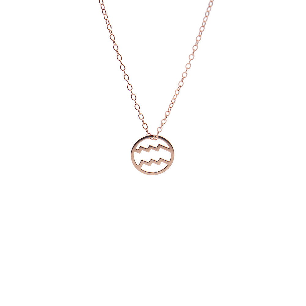 zodiac necklaces rose gold by roseca - Aquarius