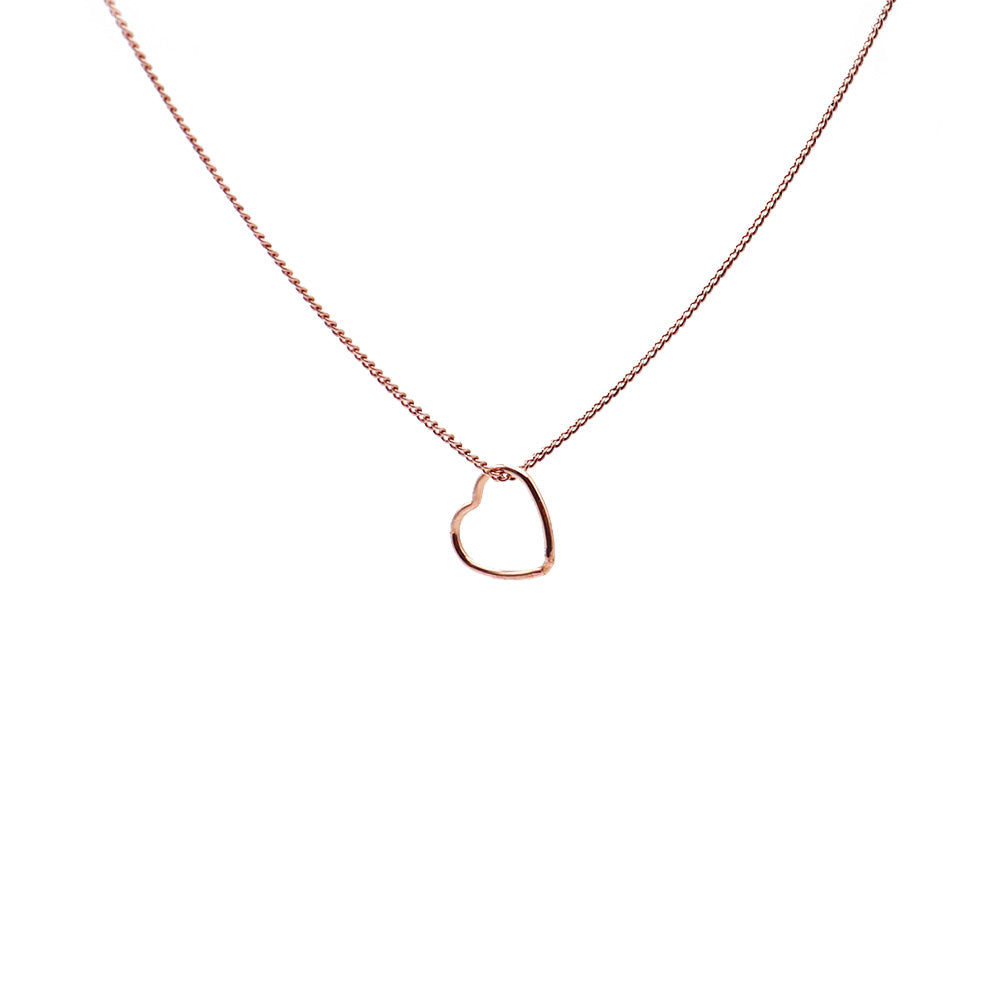 Roseca rose gold heart necklace 
