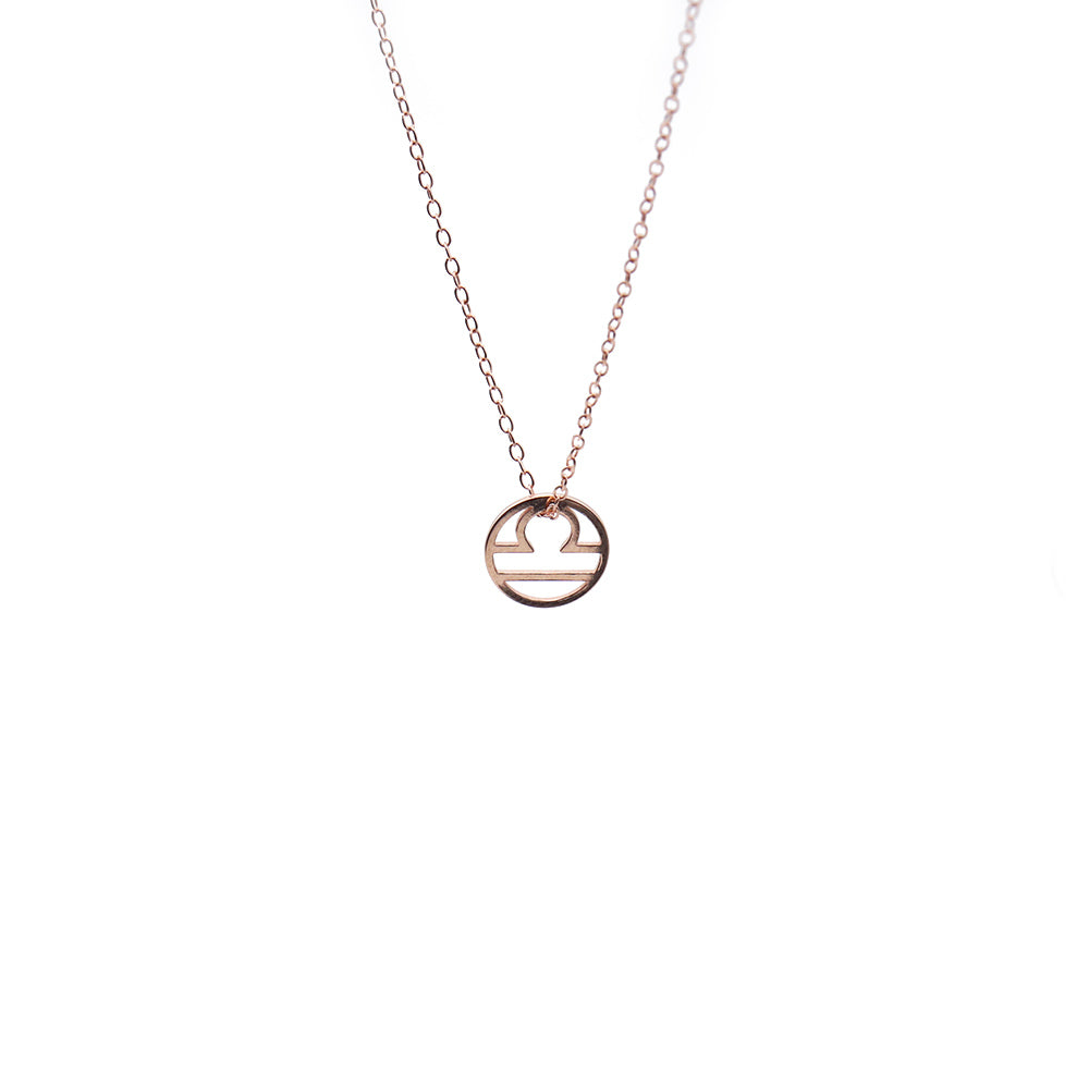 zodiac necklaces rose gold by roseca - Libra
