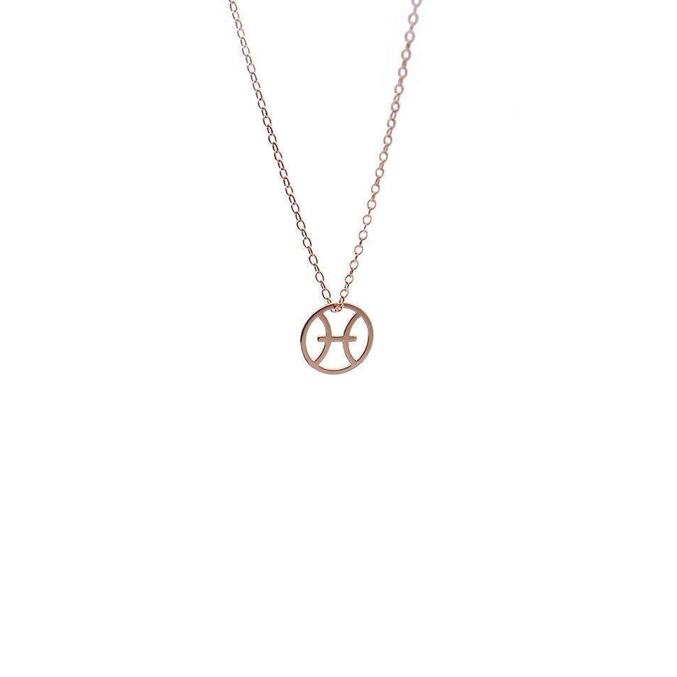 zodiac necklaces rose gold by roseca - Pisces