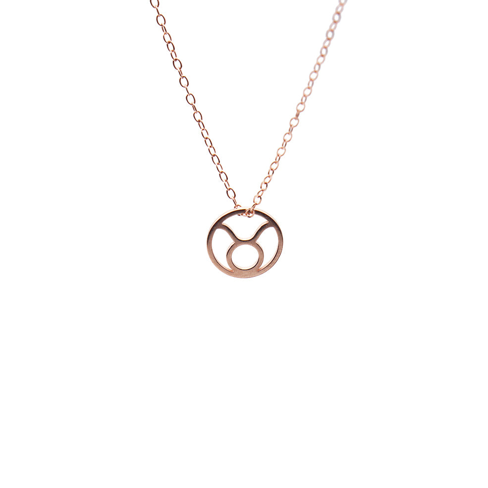 zodiac necklaces rose gold by roseca - Taurus